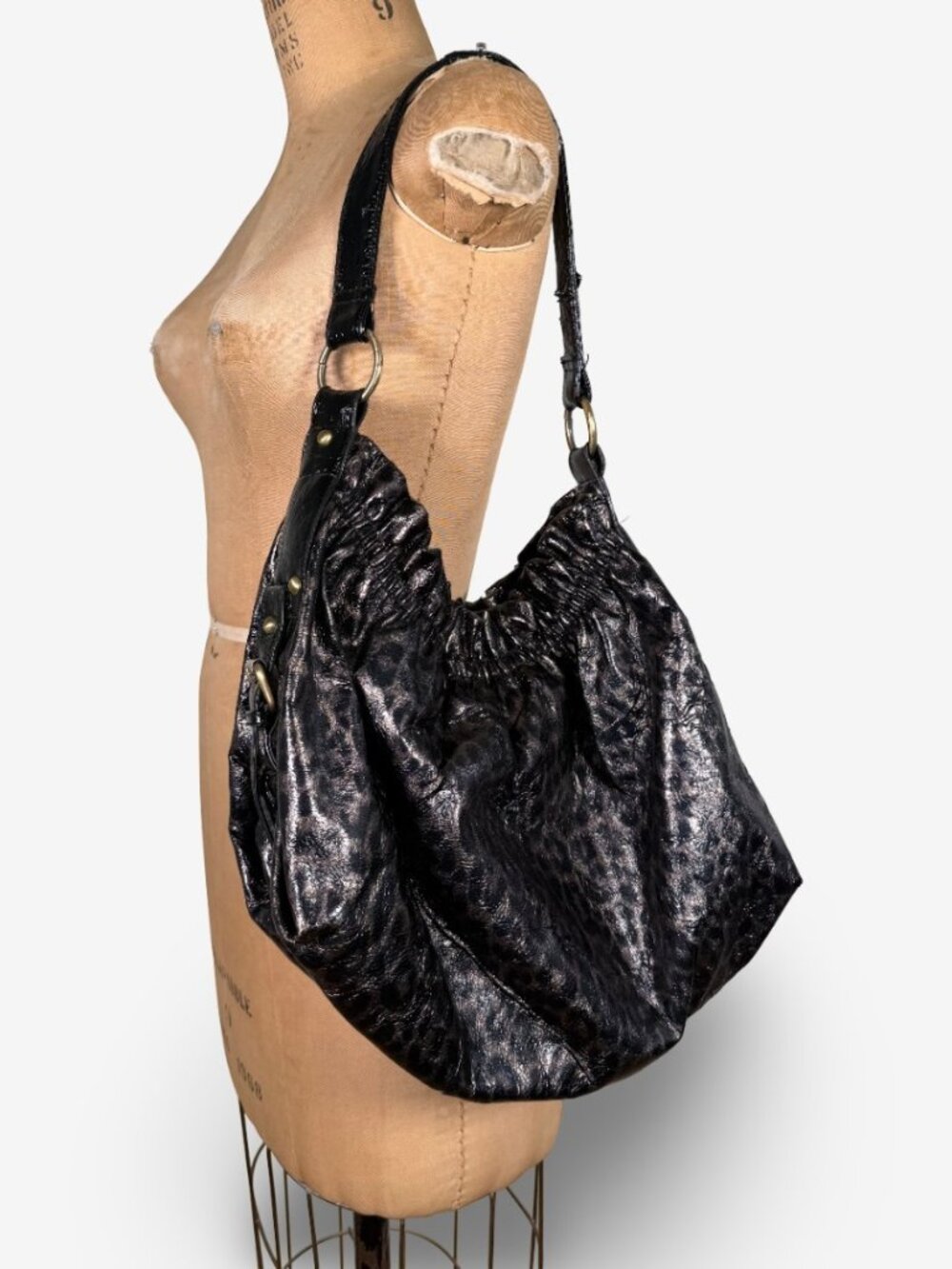Y2K Dorothy Perkins Cheetah Print Vinyl Hobo Bag
